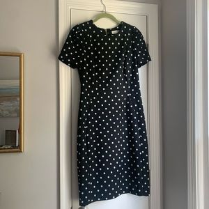 Calvin Kline black dress with white polka dots. Size 6. Worn once. Perfect cond.